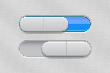 on and off toggle switch buttons slider gray vector image
