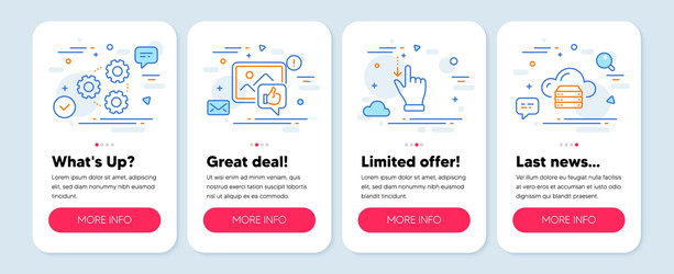 set technology icons such as gears vector image