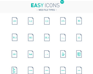 Web File Type Icons vector image