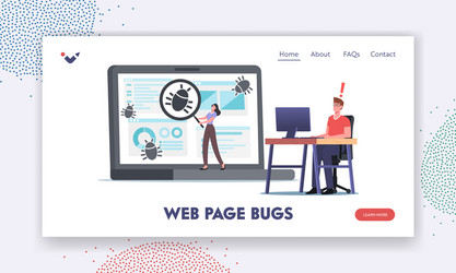 web page bug landing template programmer vector image