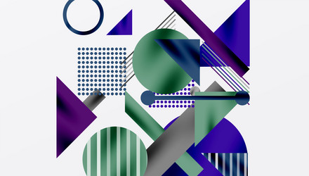 abstract geometric composition shapes overlap vector image