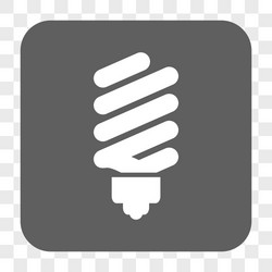 Fluorescent bulb rounded square button vector