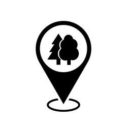 Parkland location map pointer tree icon vector