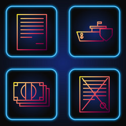 set line delete file document stacks paper money vector image
