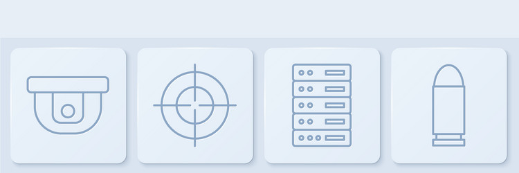 set line motion sensor server data web hosting vector image