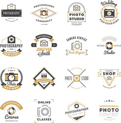 set of photography logo design templates Vector Image