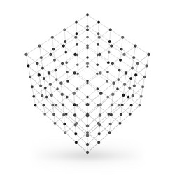 wireframe polygonal geometric element cube vector image