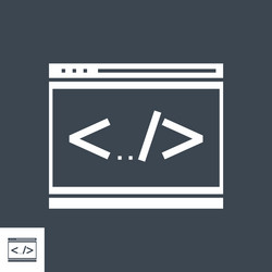 coding line glyph icon vector image