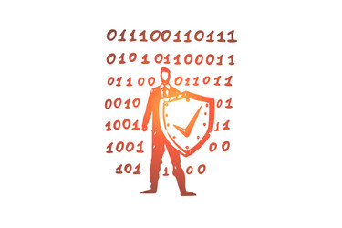 computer protection security data shield vector image