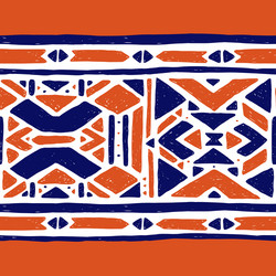 Ikat ornament waves tribal pattern vector