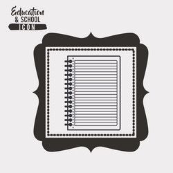 Notebook for school inside frame design vector