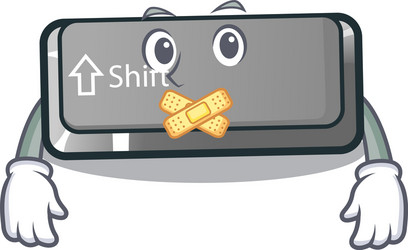 silent shift button installed in cartoon game vector image