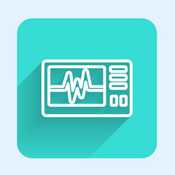 white line computer monitor with cardiogram icon vector image