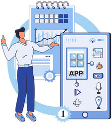 application testing metaphor vector image