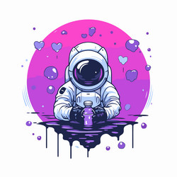 astronaut in spacesuit on the background vector image