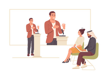 Man Standing Talking Vector Images (over 8,300)