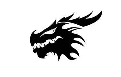 Dragon Head Silhouette Logo Vector Image