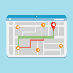 GPS Route Map Navigation vector image