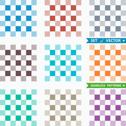 set of patterns with squares vector image