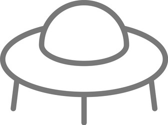 Ufo spaceship line icon vector