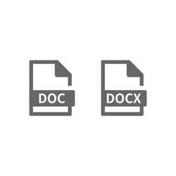 doc and docx file format icon vector image