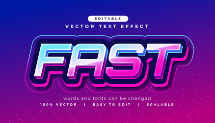 editable fast text style with shine effect vector image