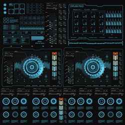 futuristic blue virtual graphic touch user vector