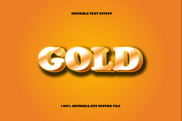 gold editable text effect 3d emboss gradient style vector image