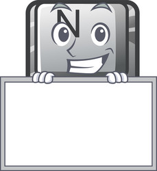 grinning with board button n on a game character vector image