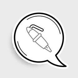 line fountain pen nib icon isolated on grey vector image