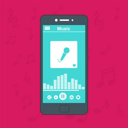 media player application app template with flat vector image