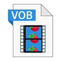modern flat design of vob file icon for web vector image