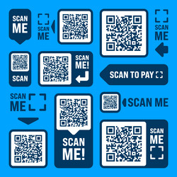 scan me qr code sticker with text online payment vector image