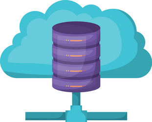 cloud and network server storage icon shading vector