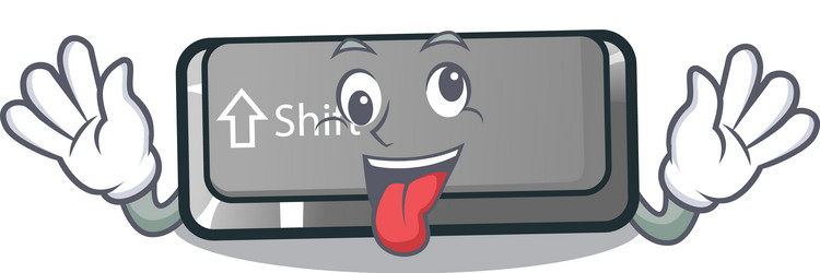 crazy shift button installed in cartoon game vector image