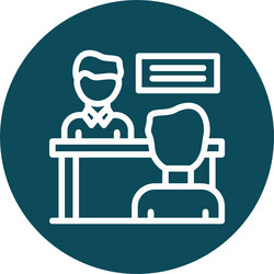 interviewer and interviewee line circle style icon vector image