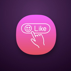 Like button click app icon vector