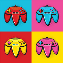 Retro Game Controller Pop Art vector image