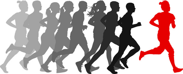 Running Silhouettes - Sprint Athletes Vector Image