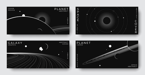 set of abstract space horizontal backgrounds vector image
