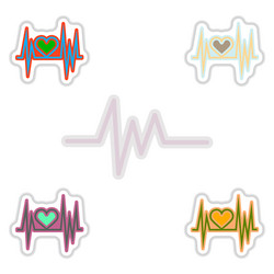 set of color label design collection sound vector image