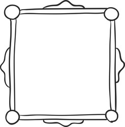 simple hand drawn square frame with rounded vector image