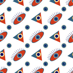abstract pattern of red eye and triangle vector image