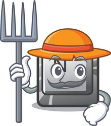 farmer button n on a game character vector image