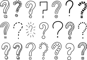 Handwritten Question Marks - Set vector image