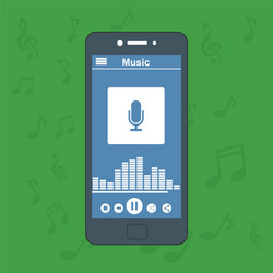 media player application app template with flat vector image