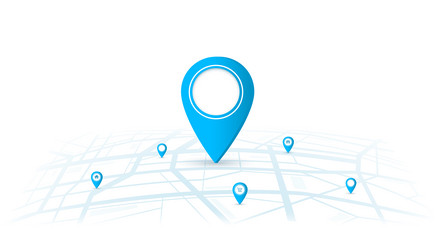 Navigation Route Map with Pins vector image