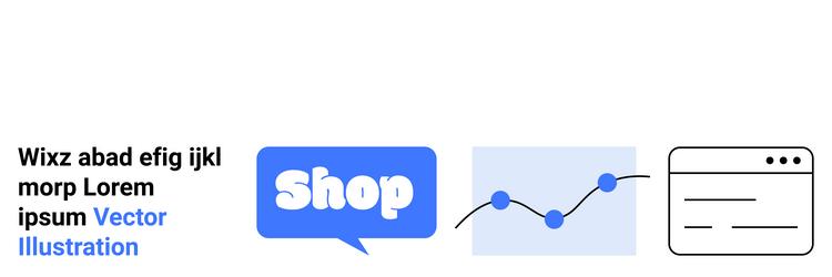 online shopping and data analysis web elements vector image