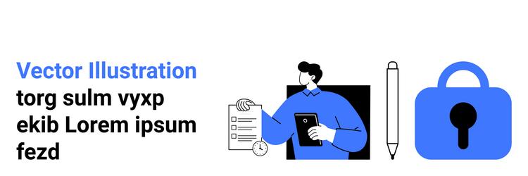 secure documentation and data management concept vector image