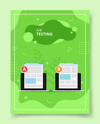 Ab testing ui wire frameon laptop compared vector